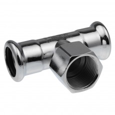 Тройник с внутренней резьбой press 28 x 3/4" х 28 мм KAN-therm Steel